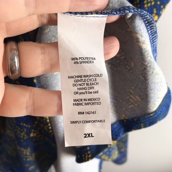 LuLaRoe Nicole Womens Size 2XL Fit & Flare Dress Triangle Geometric Modest Work - Picture 6 of 11